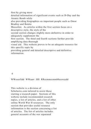 Webography What is a Webography A webography (aka webliography) .docx