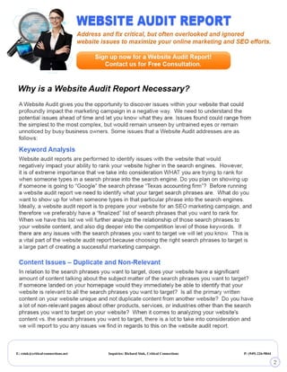 Inquiries: Richard Sink

rsink@critical-connections.net

(949) 226-9844

 