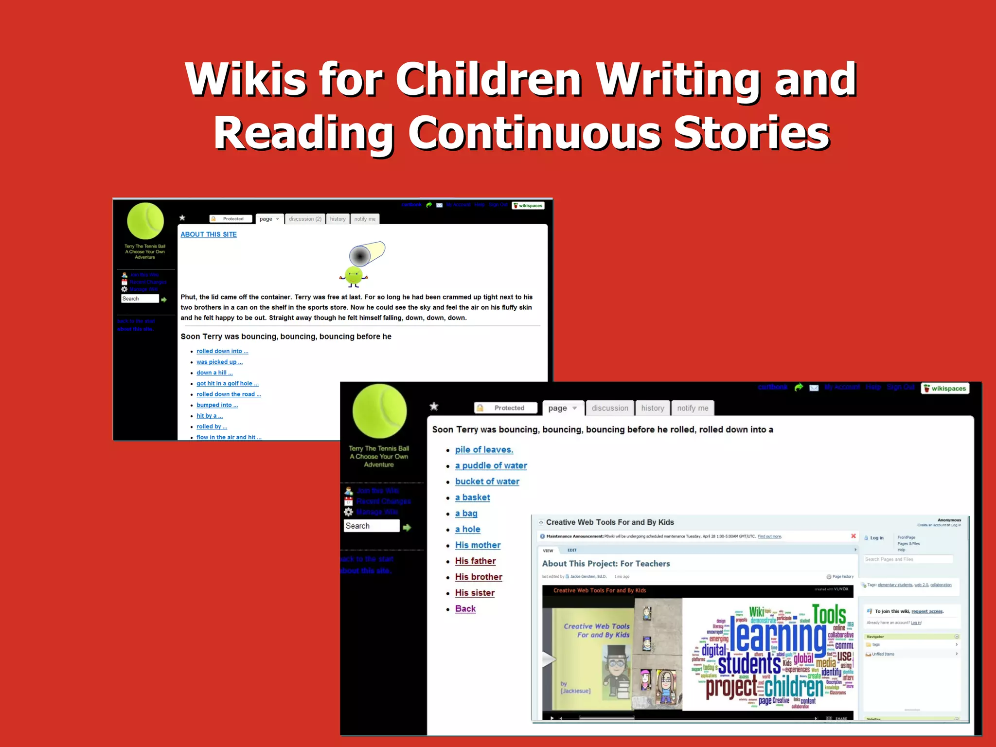 Wikis for Children Writing and Reading Continuous Stories 