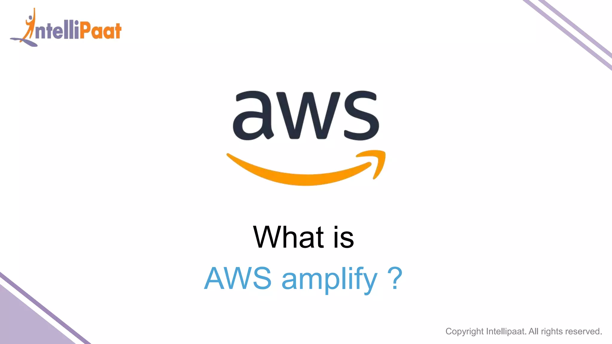 Copyright Intellipaat. All rights reserved. What is AWS amplify ? 