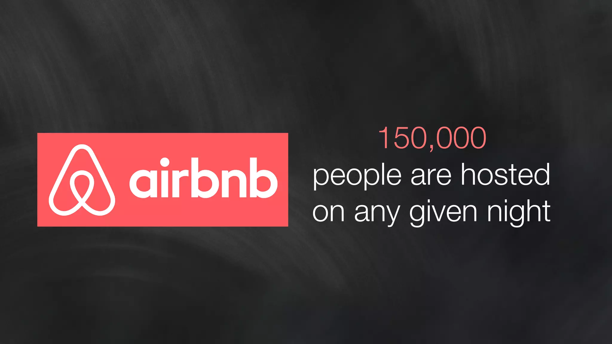 150,000" 
people are hosted " 
on any given night 
 