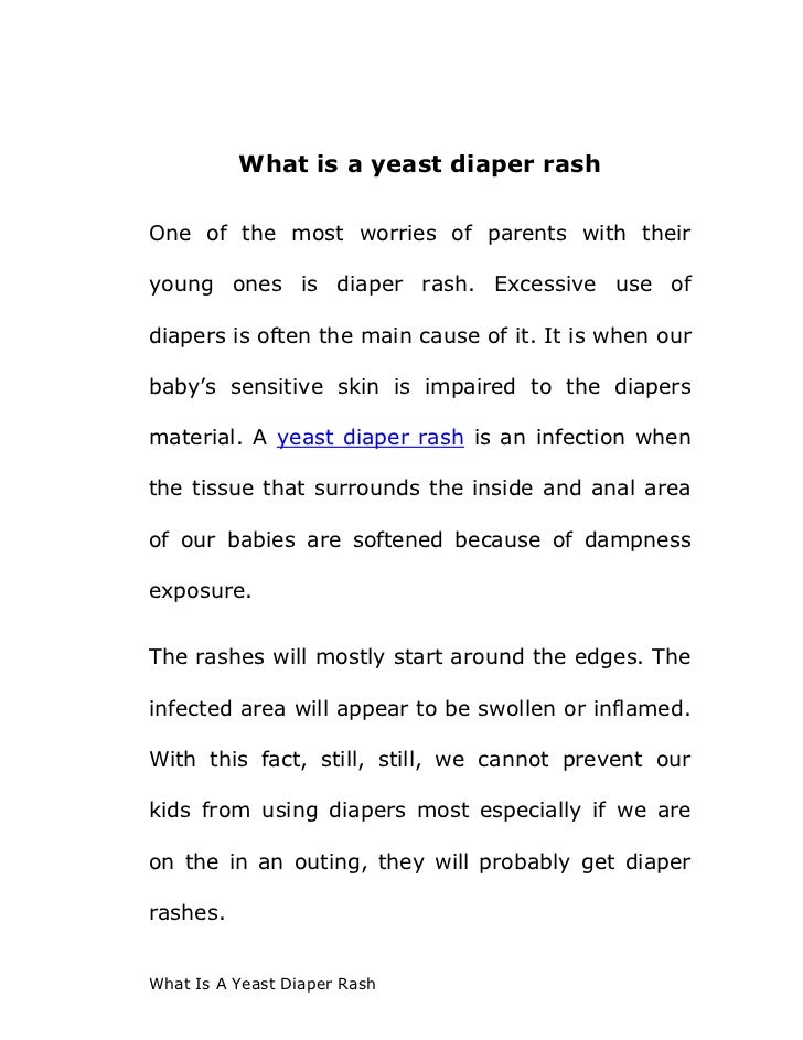 What is a yeast diaper rash