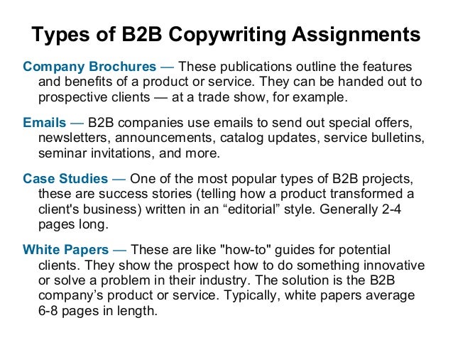 copywriting assignments