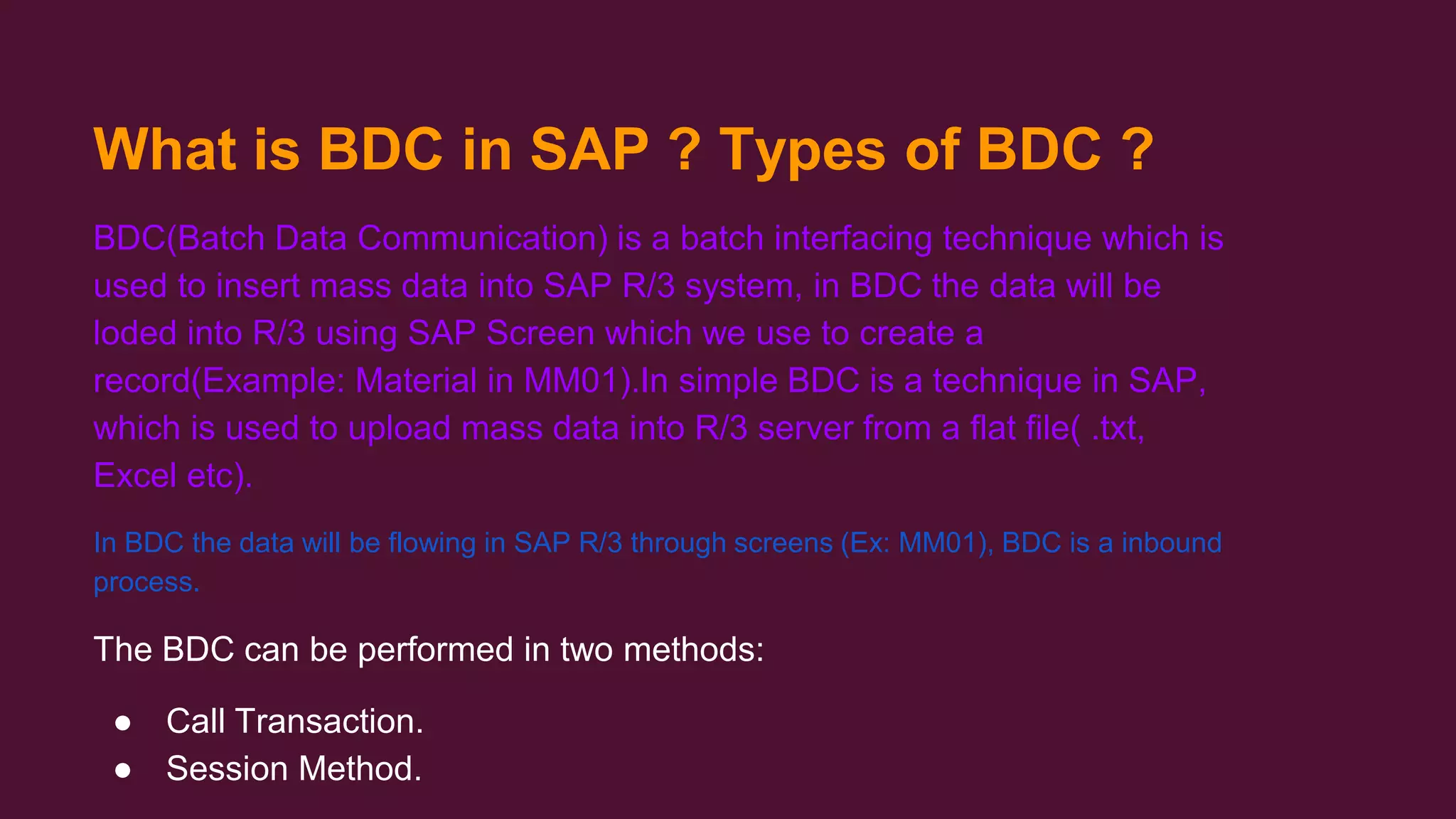 what-is-bdc-in-sap-types-of-bdc-ppt