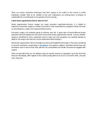 What Is Best breast augmentation Denver and What Can It Do for You