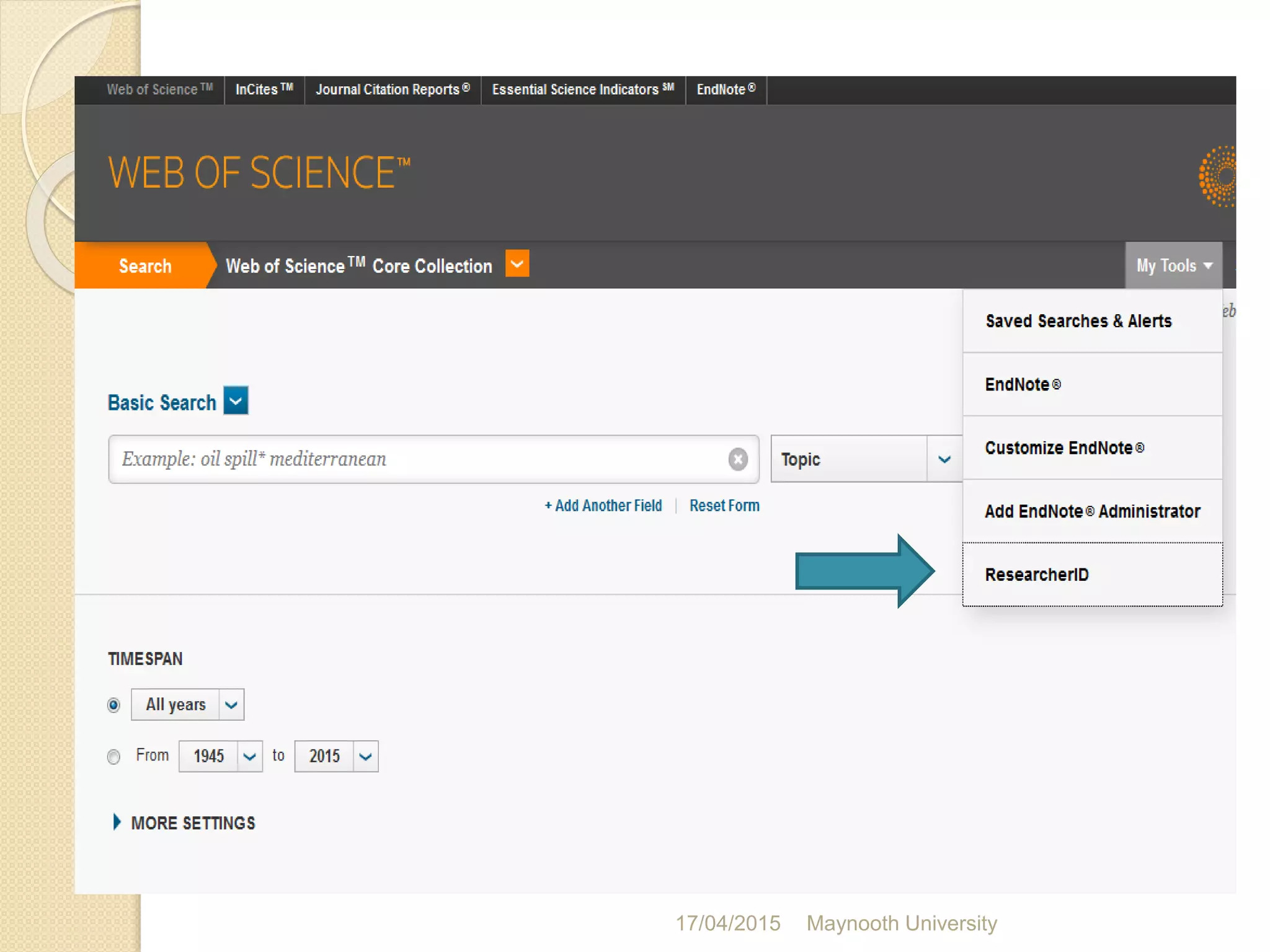 17/04/2015 Maynooth University
 