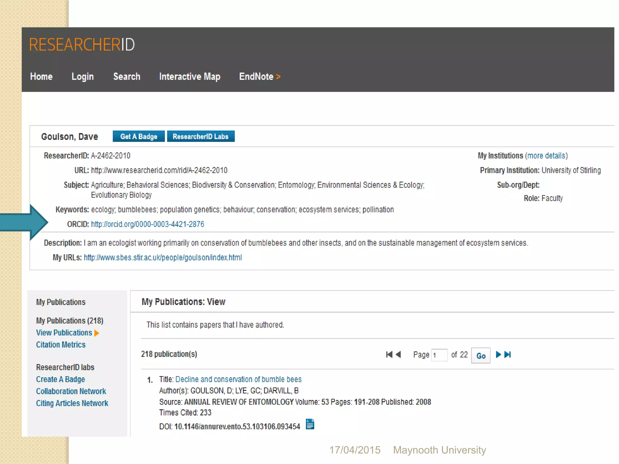 17/04/2015 Maynooth University
 