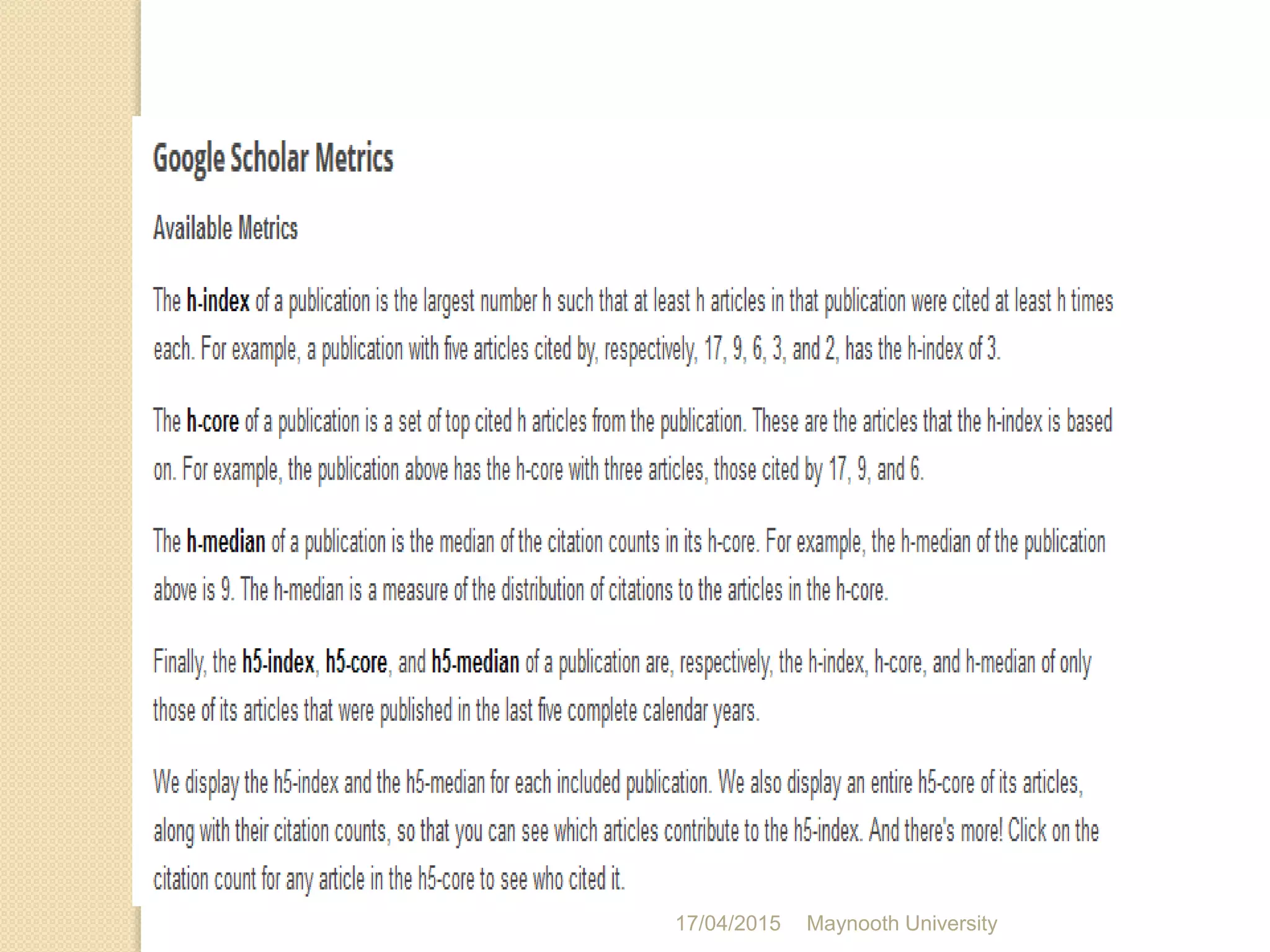 17/04/2015 Maynooth University
 