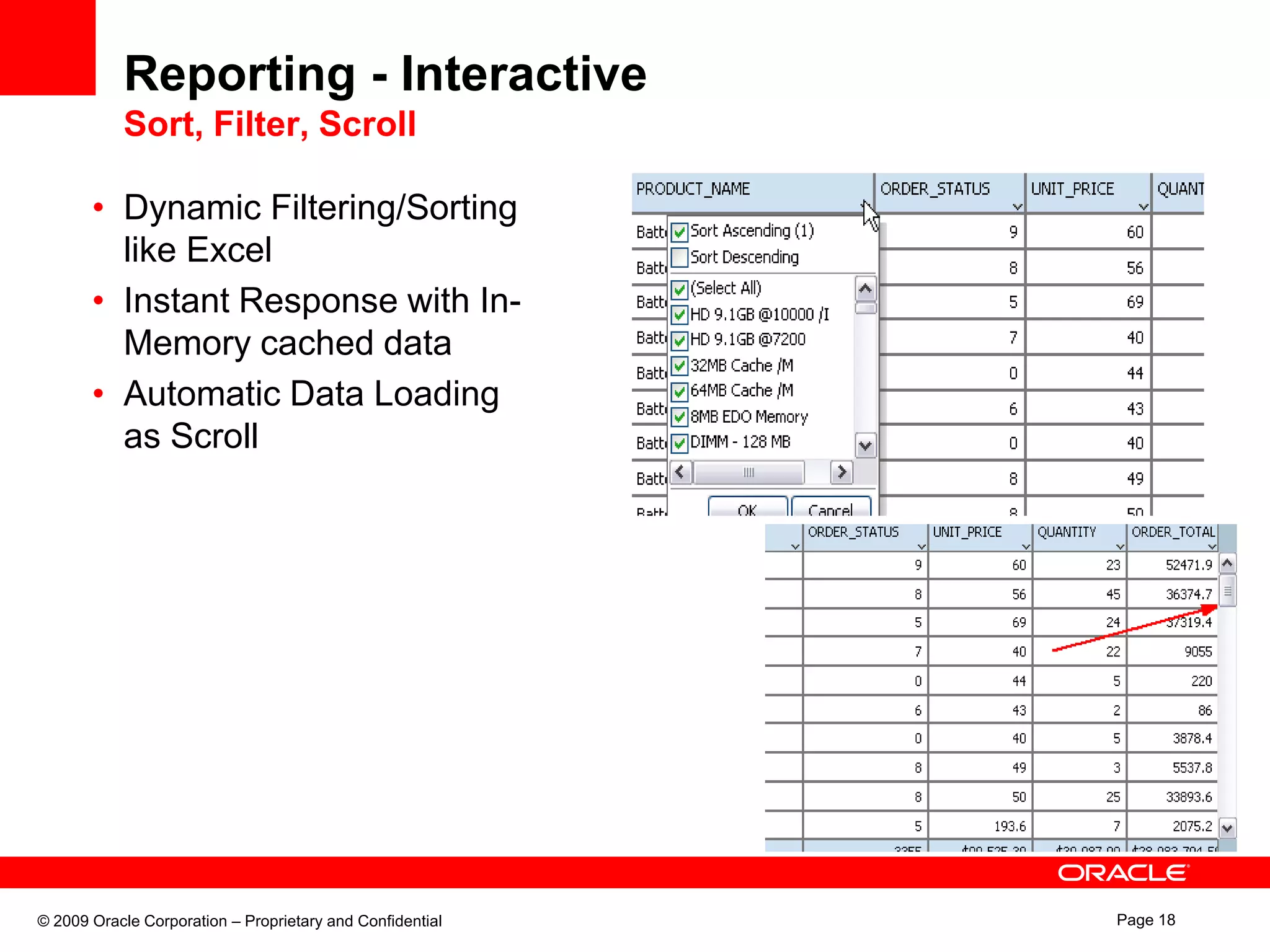 Reporting - InteractiveClick, Drill Down, FilterData is filtered by selectionCurrent SelectionYou can click on any data point to filter dataDrill down in Pivot Table