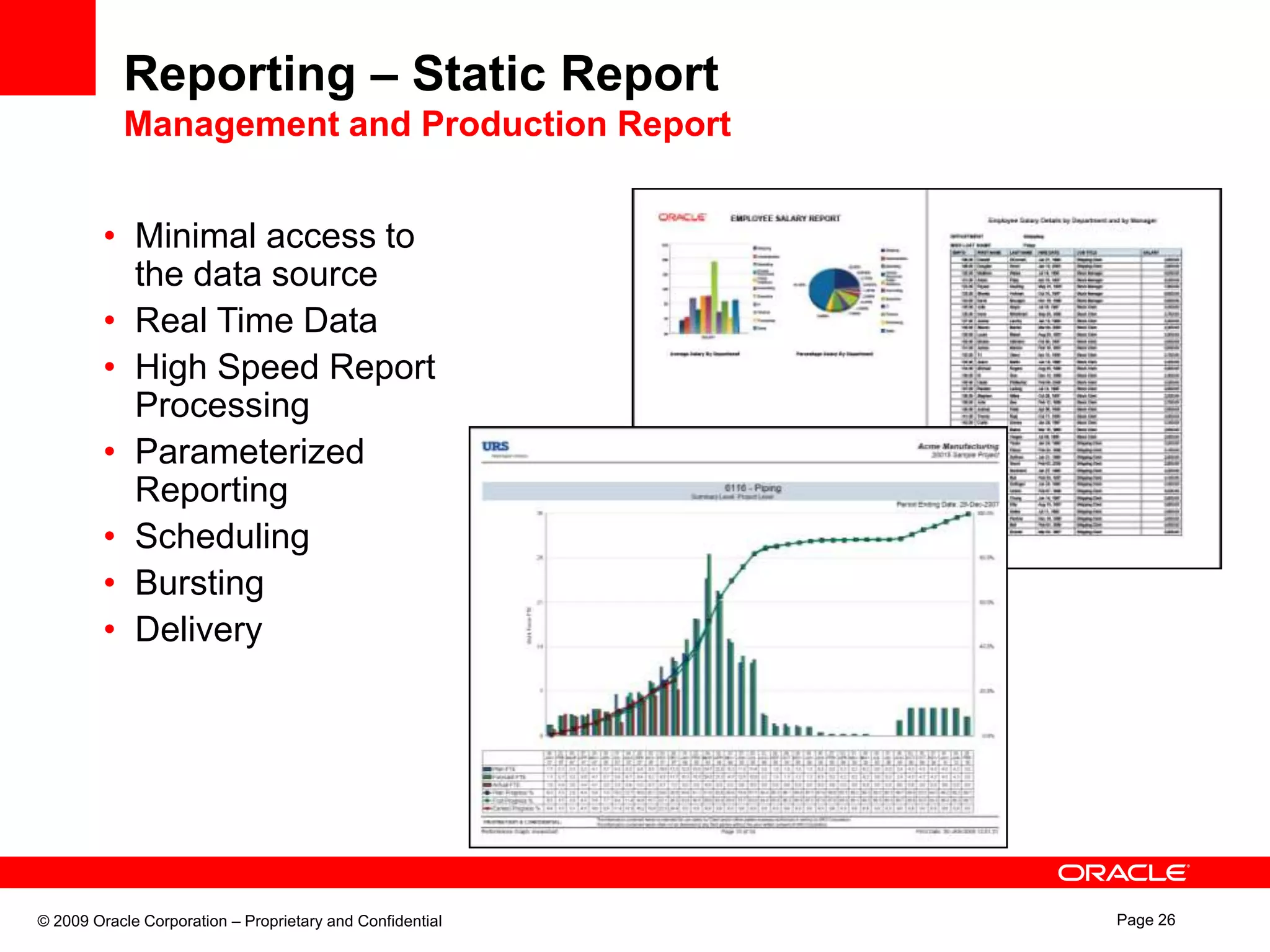 Reporting – Static ReportCustomer Facing DocumentsMarketing PamphletContractsCollaterals