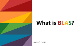 What is BLAS?
‫انتصاری‬ ‫مهدیه‬
 