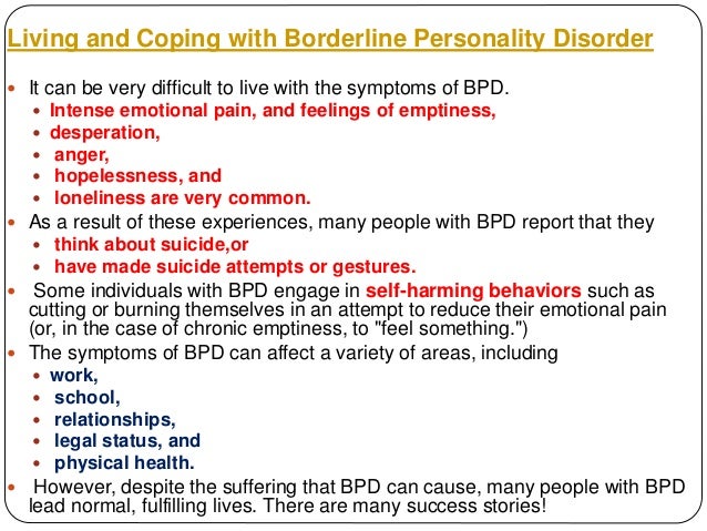 Hospitalization Or More Intensive 7 Living And Coping With Borderline Personality Disorder