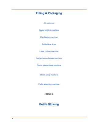 What is bottled water production process flow chart