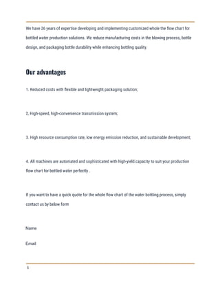 What is bottled water production process flow chart