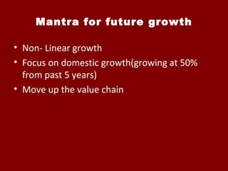 Mantra for future growth ,[object Object],[object Object],[object Object]