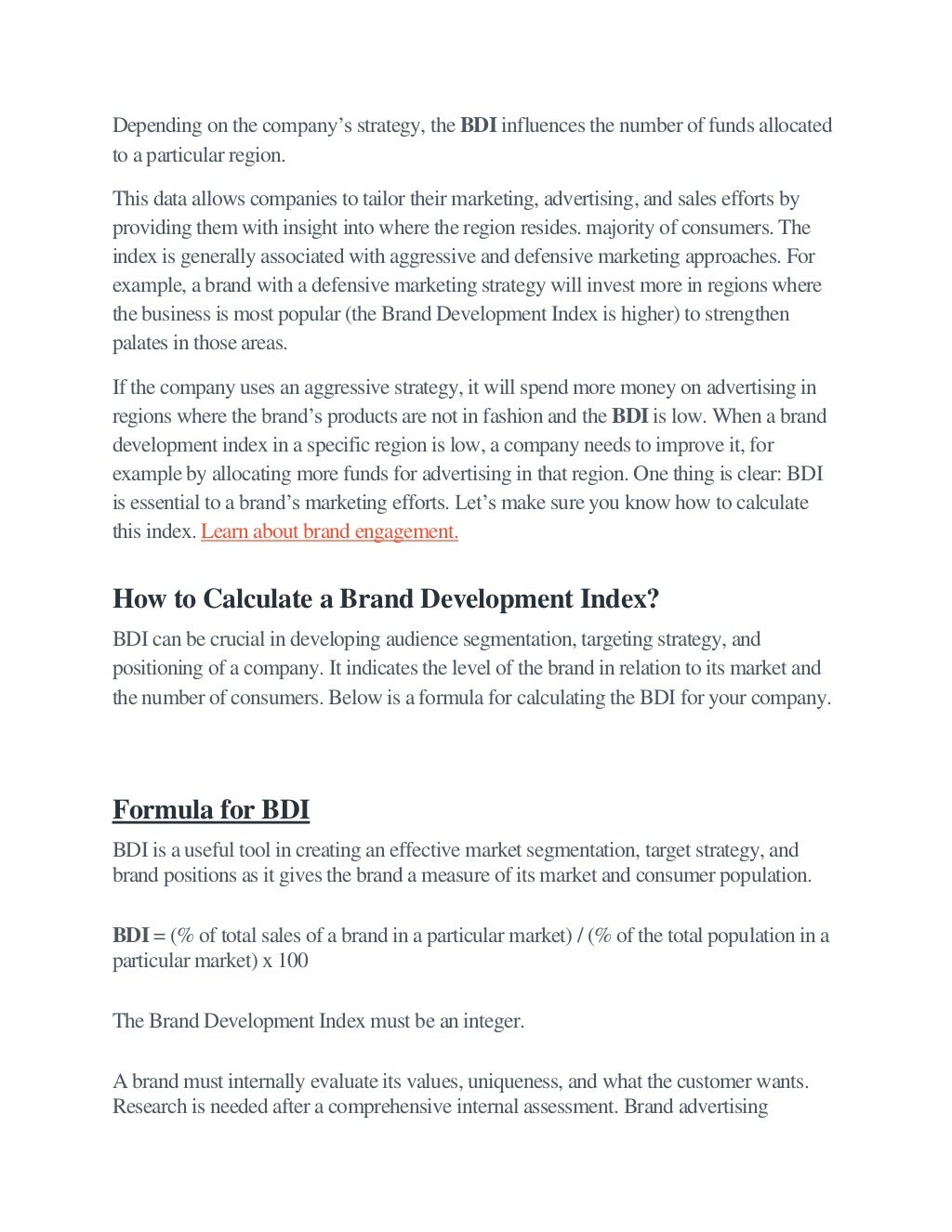 What is brand development index?