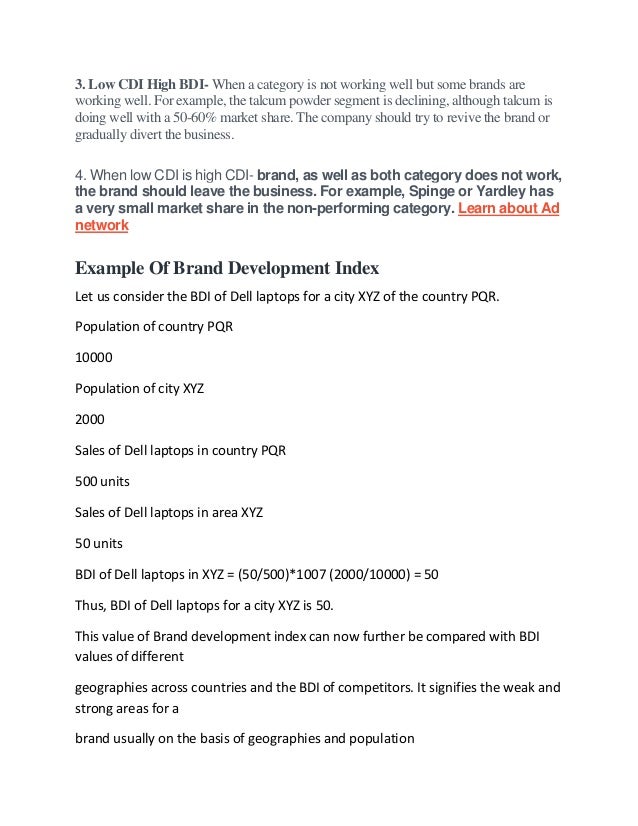 What is brand development index?