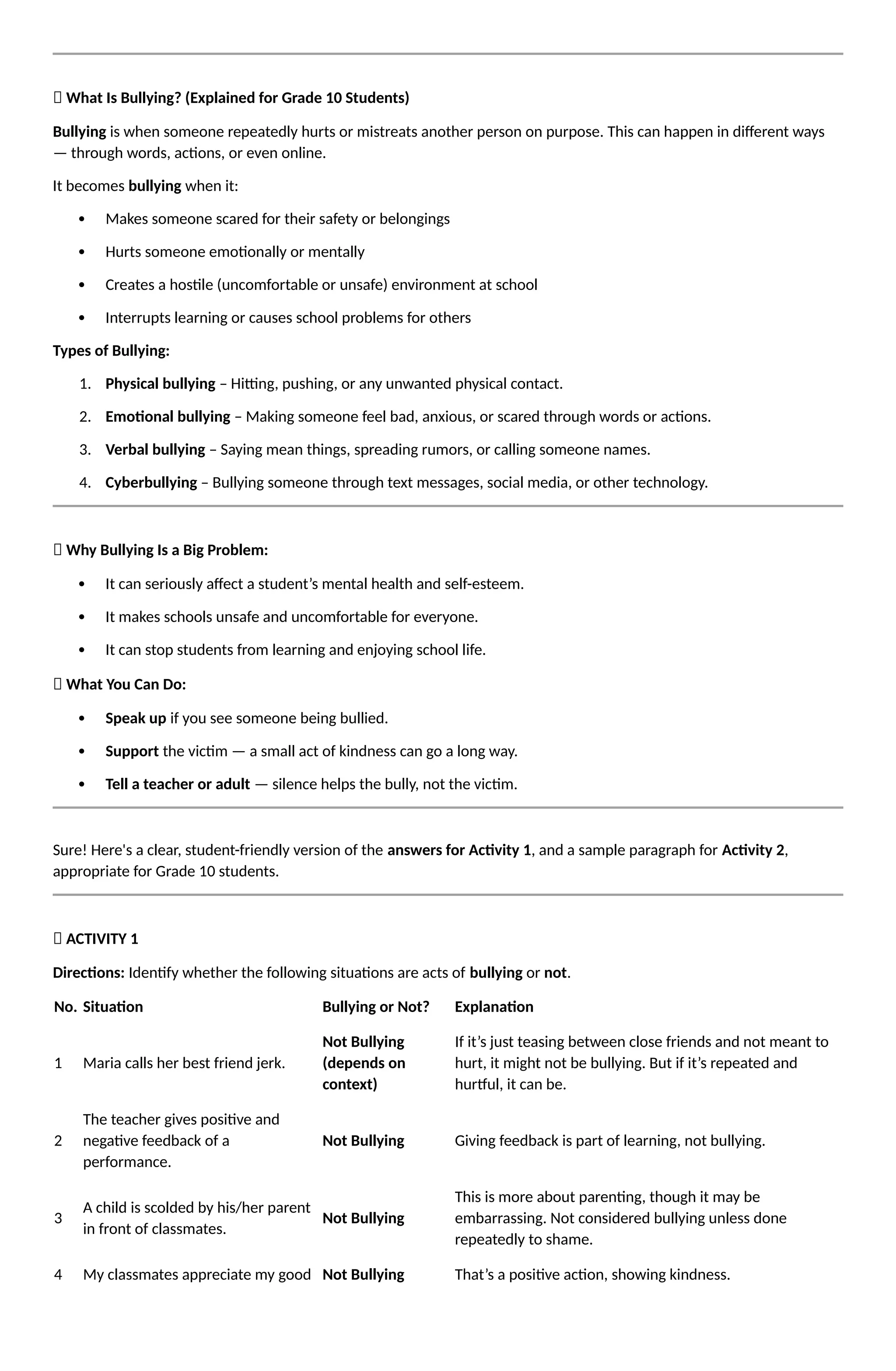 💢 What Is Bullying English 10 Notes.docx