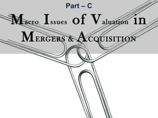 Part – C

M acro I ssues of V aluation in
M ERGERS & A CQUISITION

 