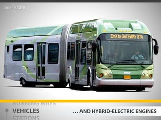 EmX– EUGENERUNNING WAYSVEHICLESSTATIONSSYSTEMS… AND HYBRID-ELECTRIC ENGINES