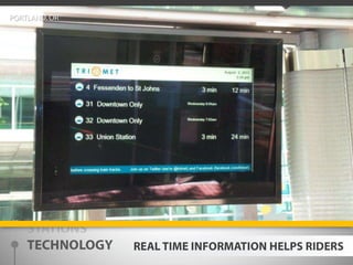 PORTLAND, ORSTATIONSTECHNOLOGYREAL TIME INFORMATION HELPS RIDERS