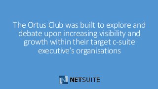 The Ortus Club was built to explore and 
debate upon increasing visibility and 
growth within their target c-suite 
execut...