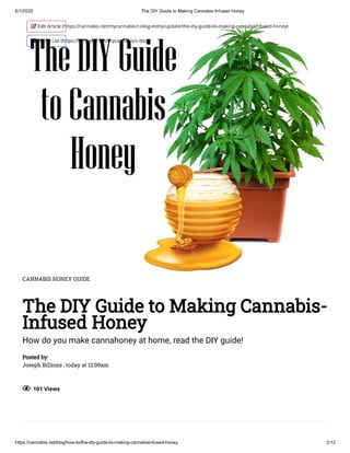 The DIY Guide to Cannabis-Infused Honey