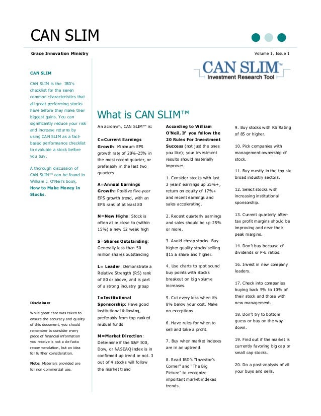 PHƯƠNG PHÁP TĂNG TRƯỞNG CANSLIM