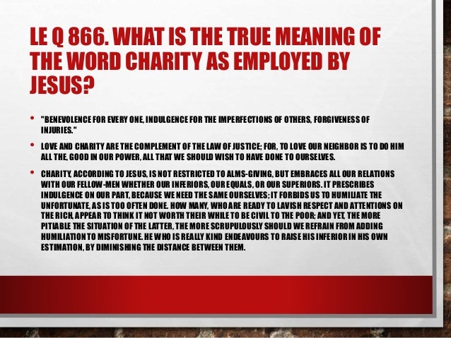 What Is Charity After All