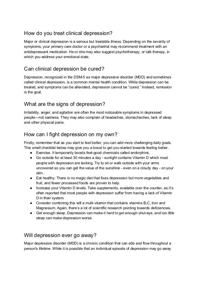 essay on clinical depression