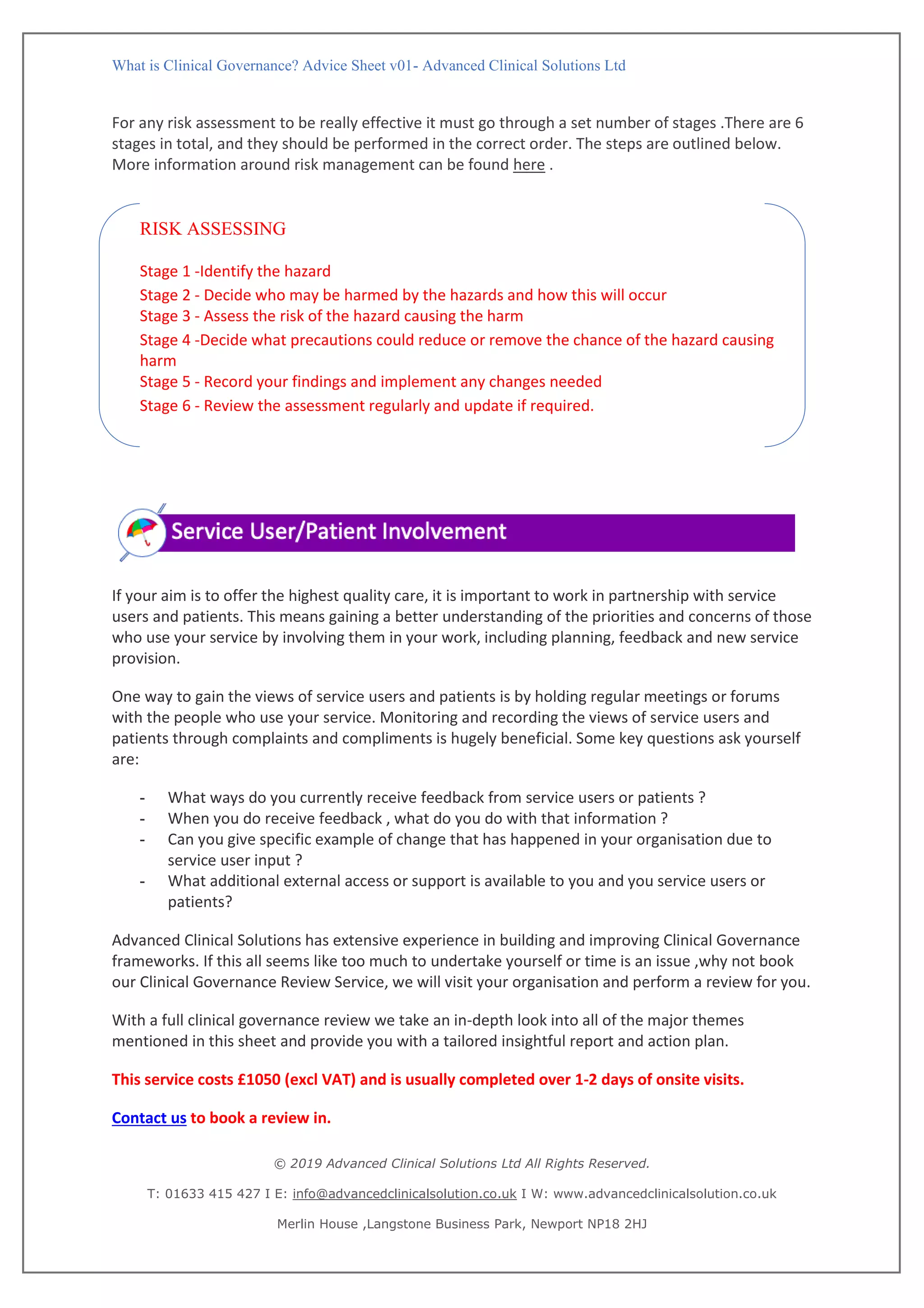 What is clinical governance | PDF
