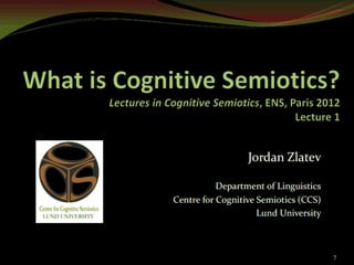 What is cognitive semiotics