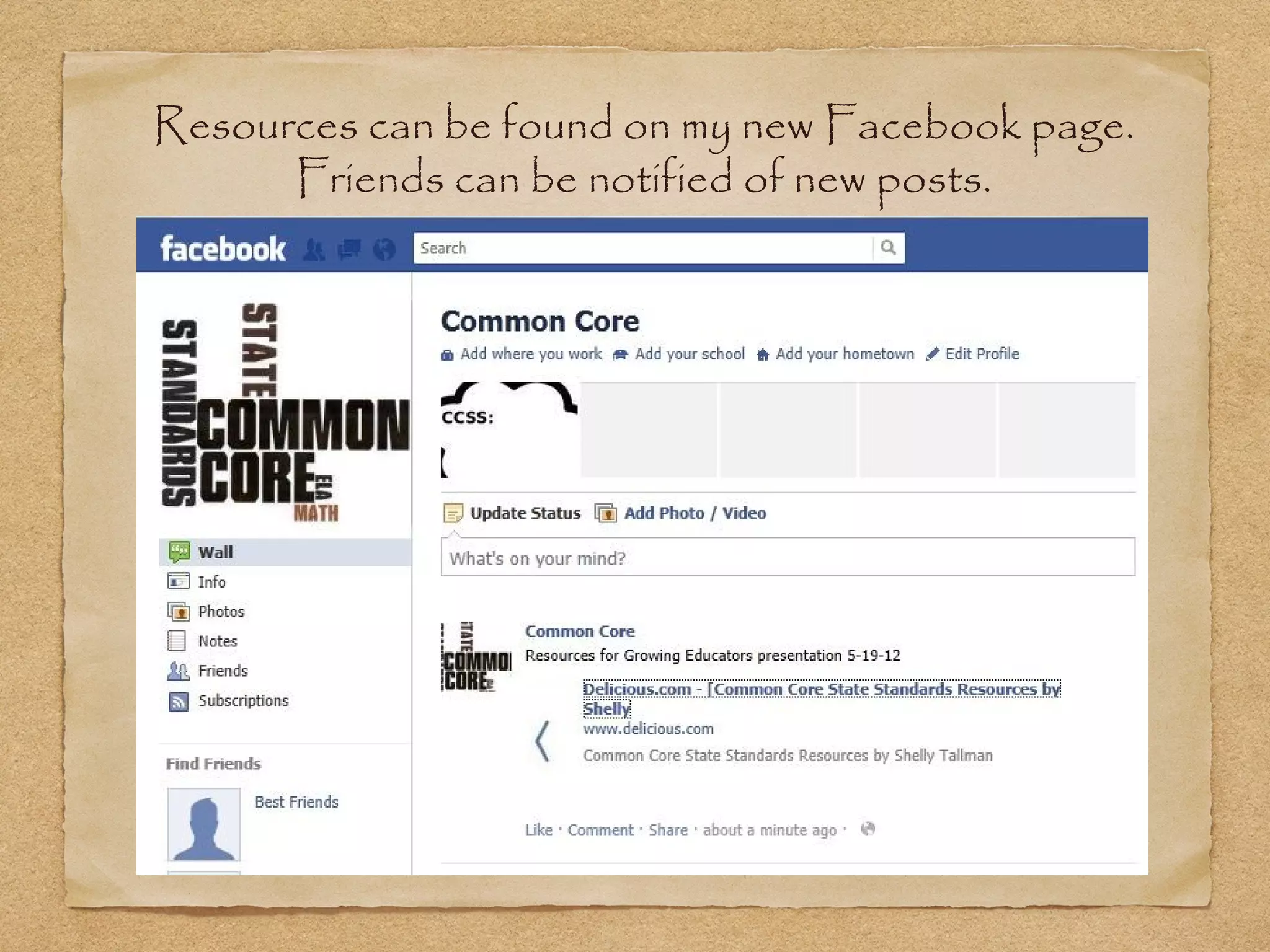 Resources can be found on my new Facebook page.
Friends can be notified of new posts.