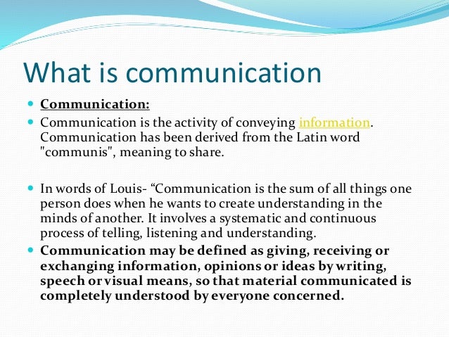 what is communications presentation