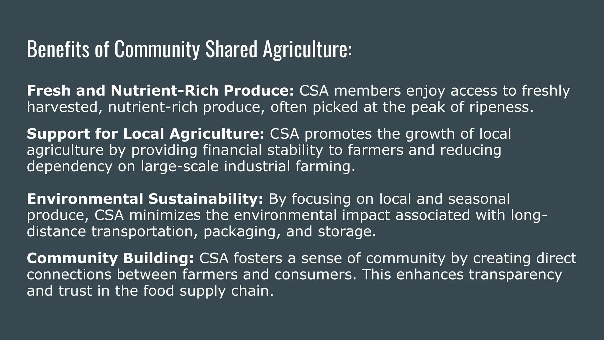 What is community supported shared agriculture? | PPTX