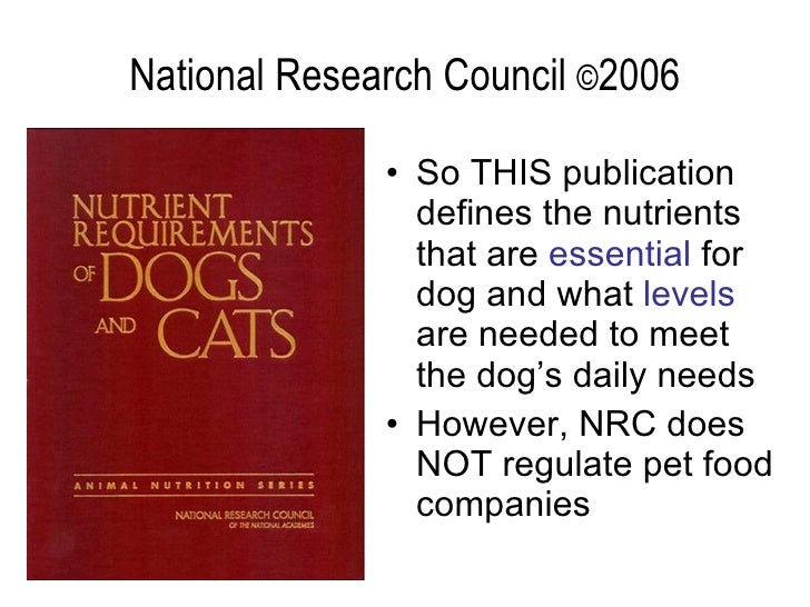 nutrient requirements of dogs and cats