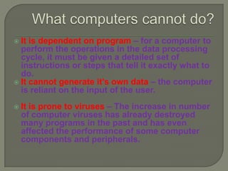 Electronic data processing – refers to the use of computer in processing data.