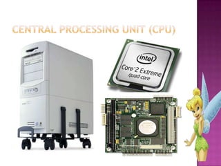 Input devicesUsed to enter data into computer. These include keyboard, the mouse, joystick, scanners, and microphone.