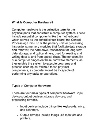 What Is Computer Hardware and software.docx