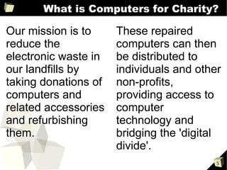 What is Computers for Charity? | PDF