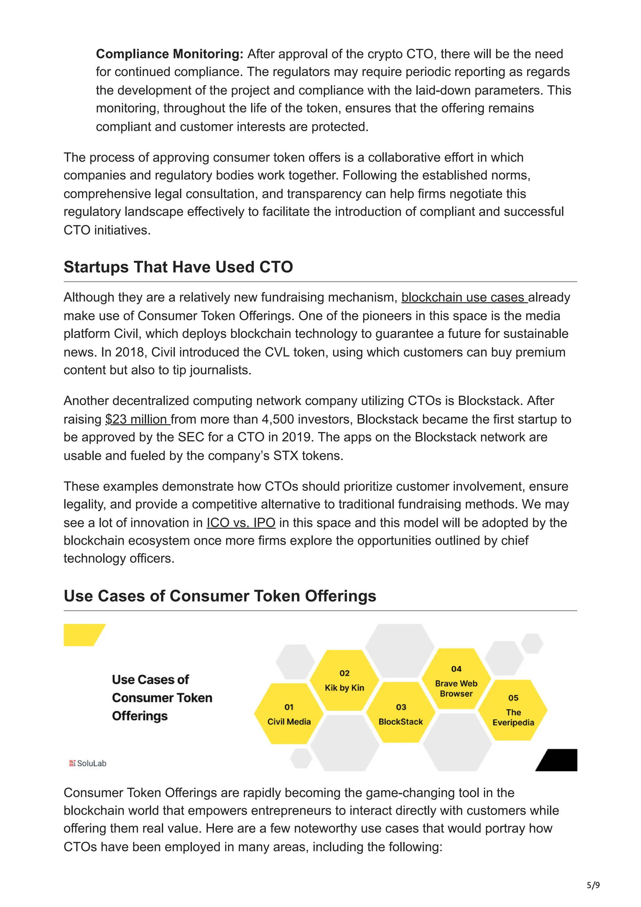 What is Consumer Token Offering CTO - SoluLab | PDF