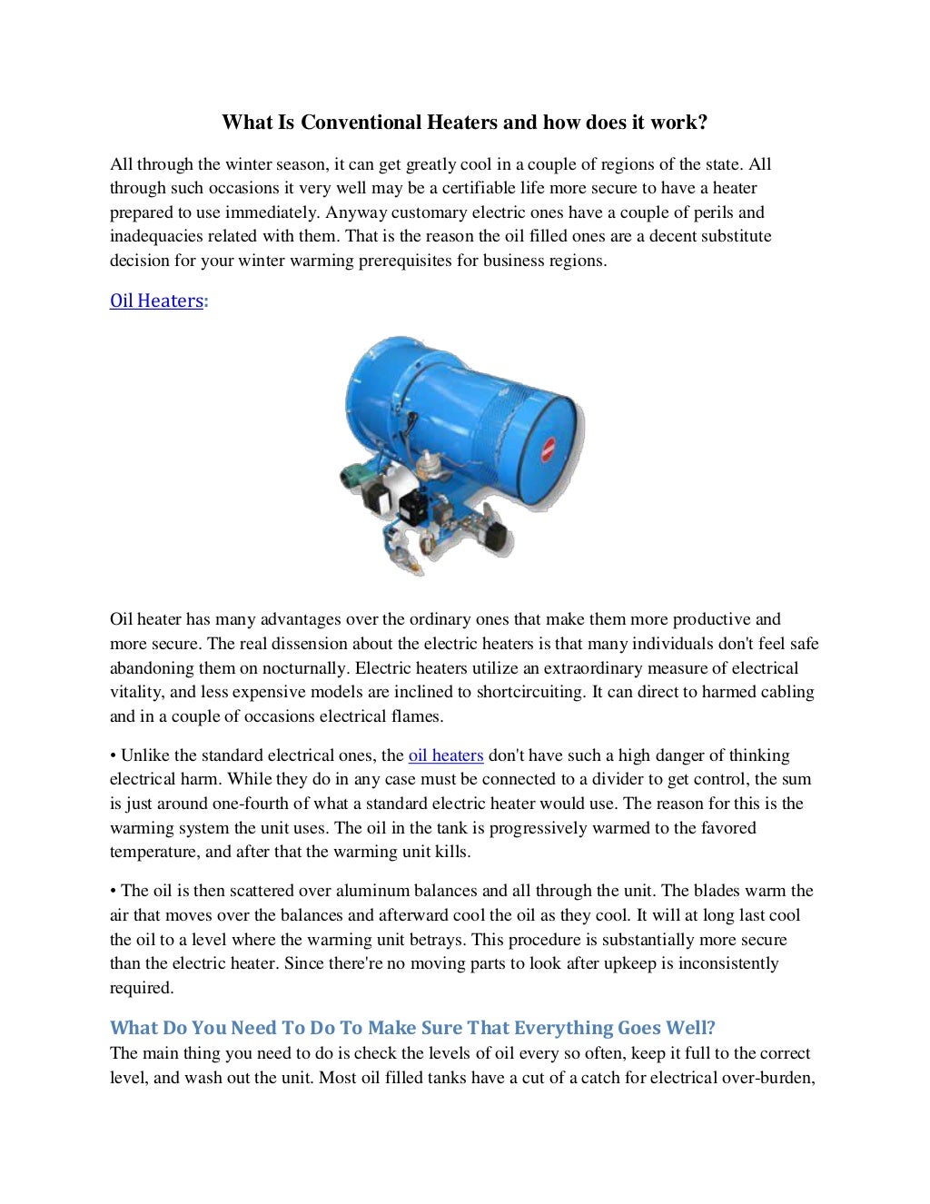 What is conventional heaters and how does it work?