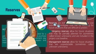 Management Reserves Example Project Cost Management | PPTX