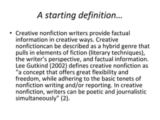 What is creative nonfiction