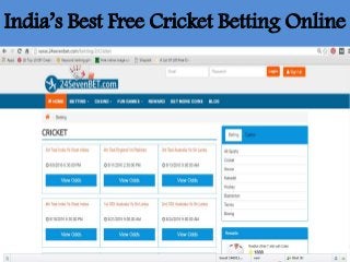 Free & Paid Online Cricket Betting in India Slide 4