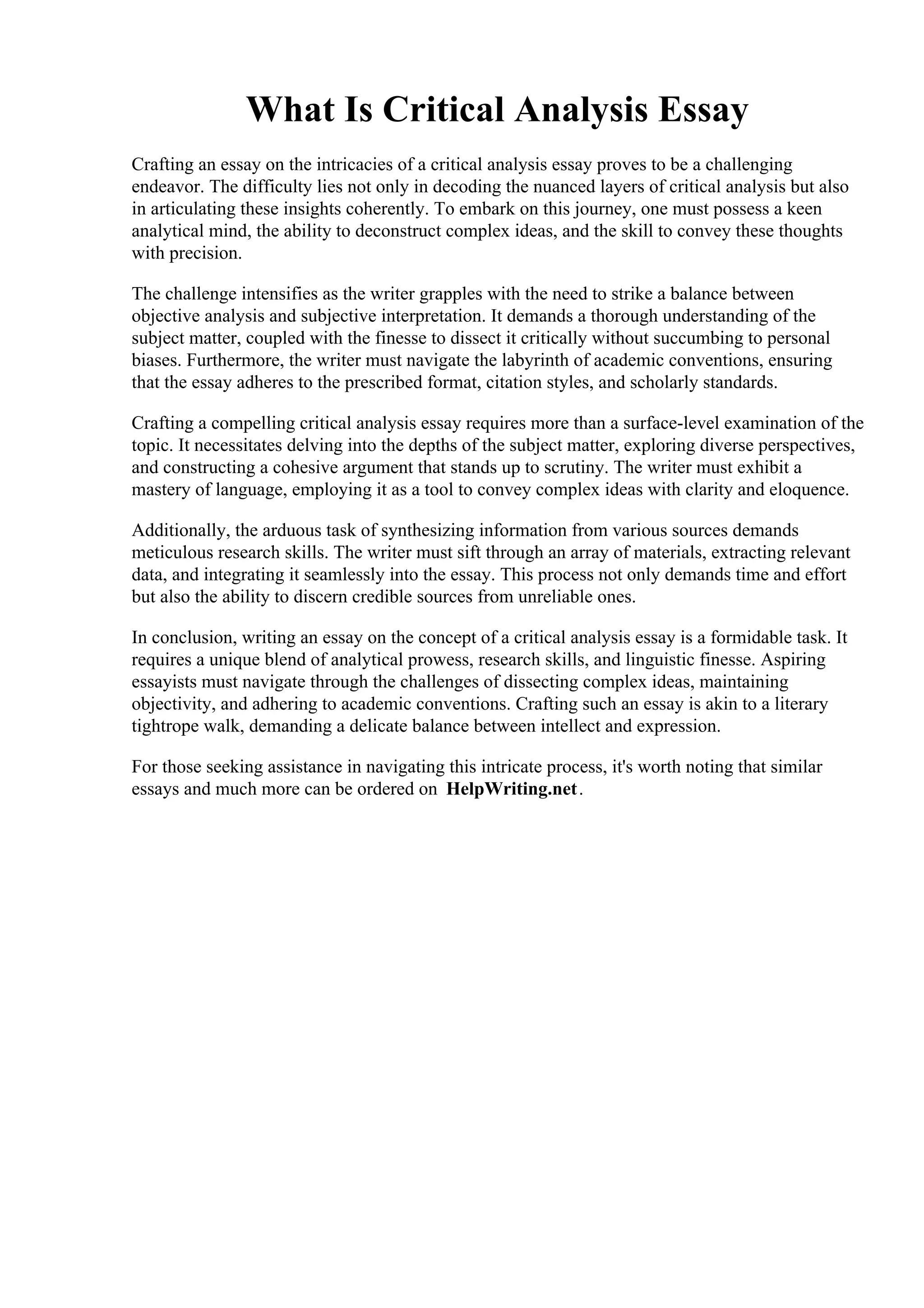 What Is Critical Analysis Essay.pdf