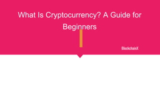 What Is Cryptocurrency? A Guide for
Beginners
BlockchainX
 