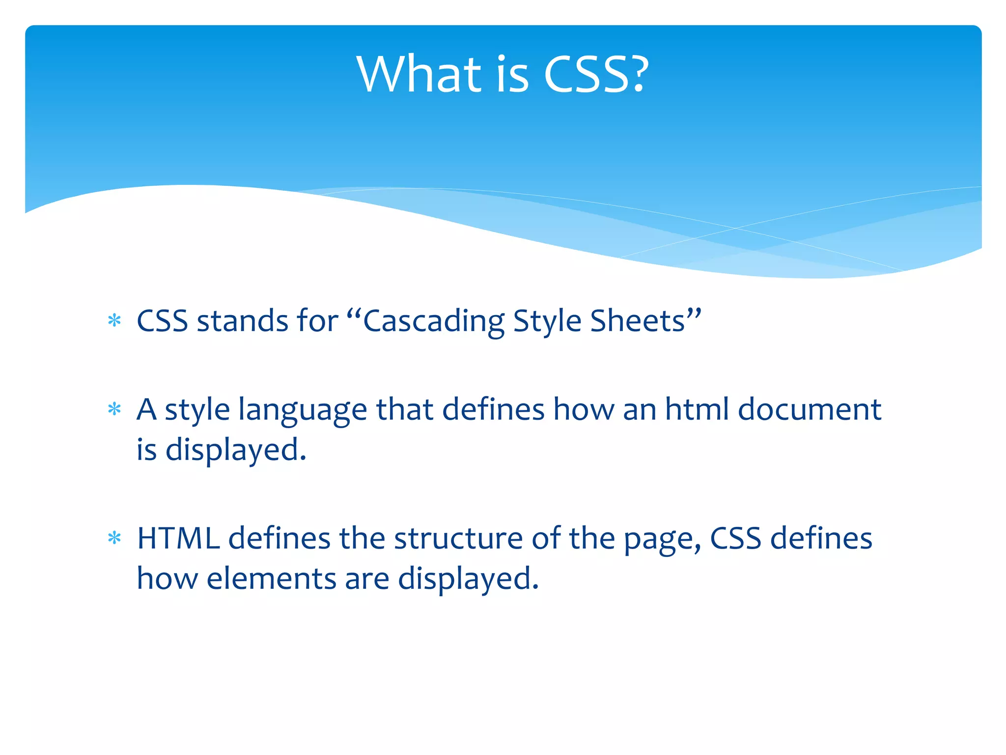 What is css | PPTX | Web Design and HTML | Internet