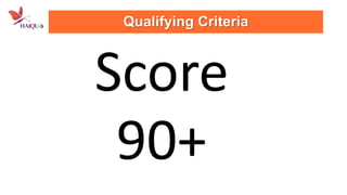 Qualifying Criteria

Score
90+

 