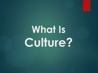 What Is

Culture?

 